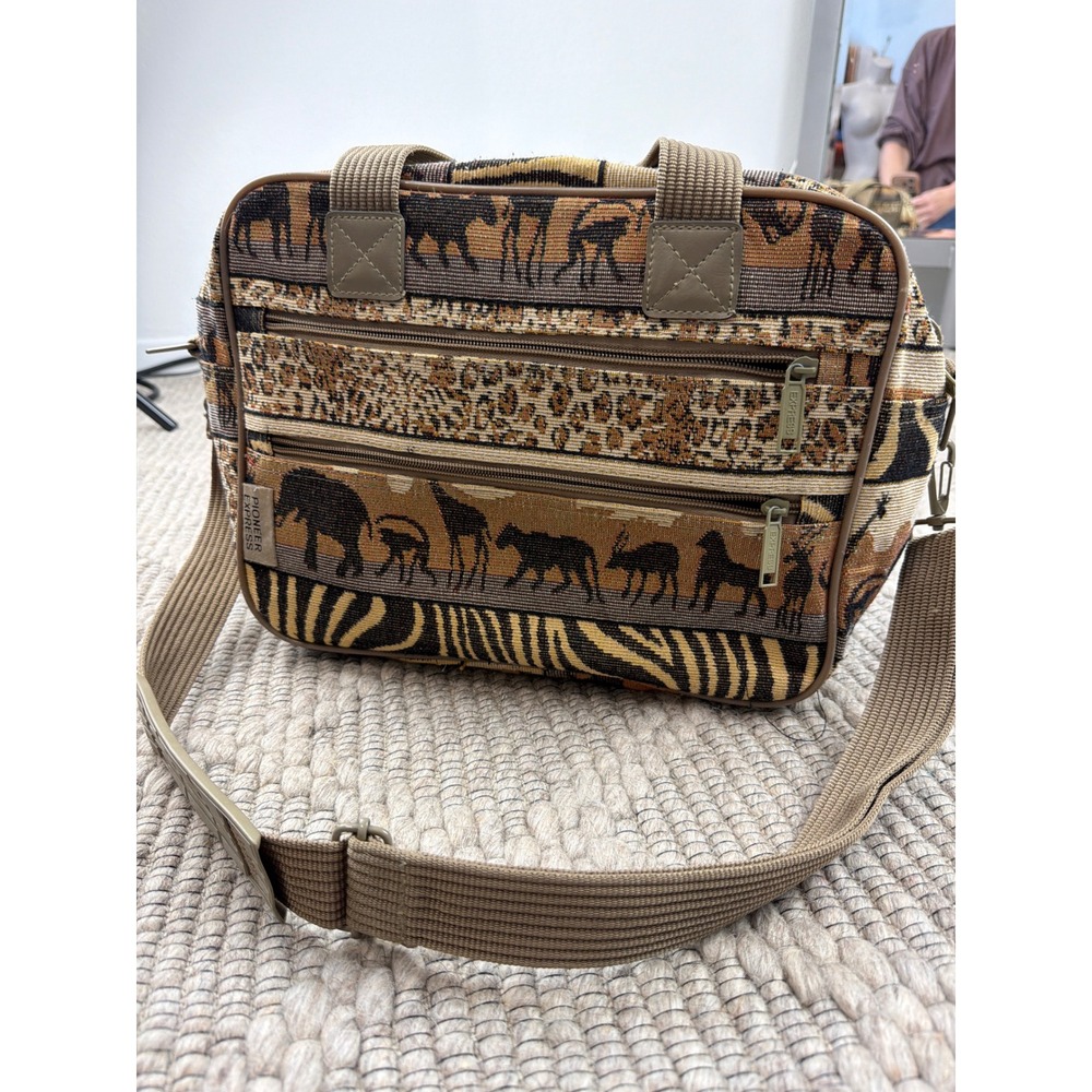 Pioneer Express Tapestry Messenger Bag Unisex OS Safari Animal Print Vintage